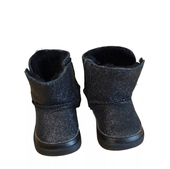 UGG Infant Keelan Glitter Crib Booties Black Glitter Size 4/5 - Picture 1 of 4
